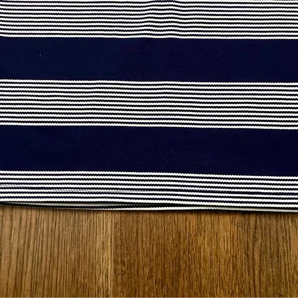 BISHOP & YOUNG Navy Striped One Shoulder Bow Top Size Small - Picture 5 of 12